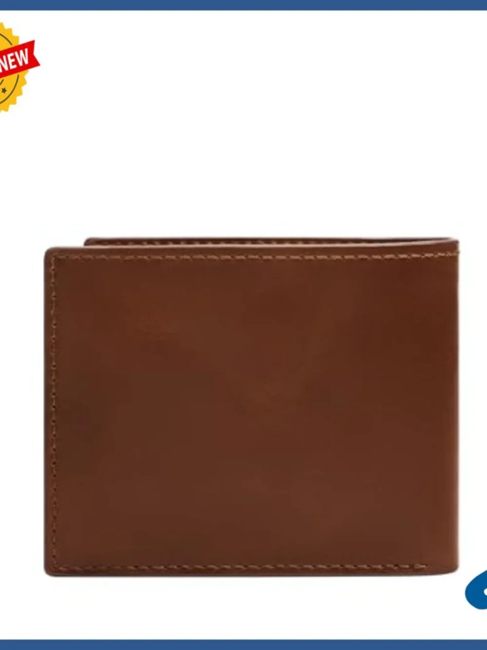 Genuine Leather Bifold Wallet with ID Window and Card Slots